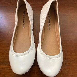 Lucky Brand Women's Emmie Ballet Flat Bright White 8 NEW